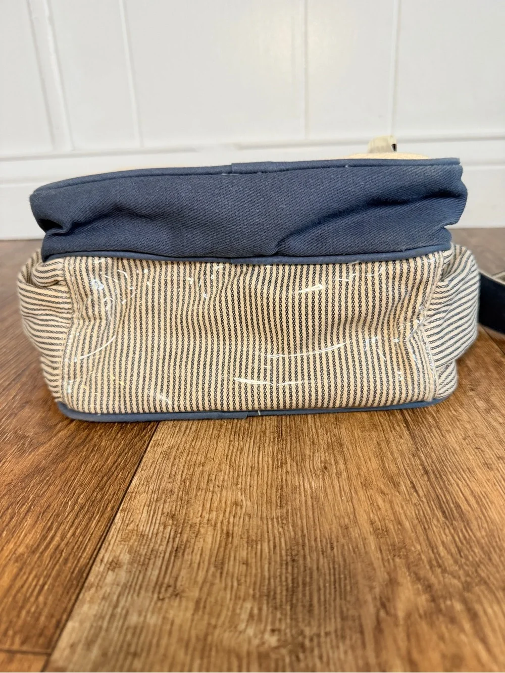 Winnie the Pooh Character Vintage Diaper Bag in Navy & Cream
